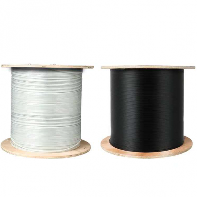 CABLE DROP de fibre optique en acier noir / blanc ou en FRP 6
