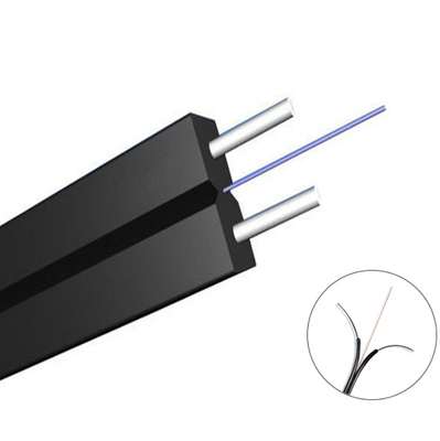 1F FTTH Self Supporting Lszh Drop Cable With Steel Wire Messenger