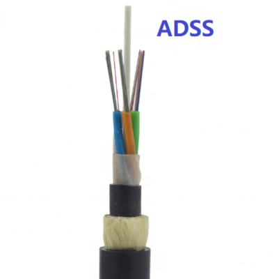 Câble optique unimodal de fibre 48 des noyaux extérieurs aériens G652 ADSS avec le fil d'Aramid