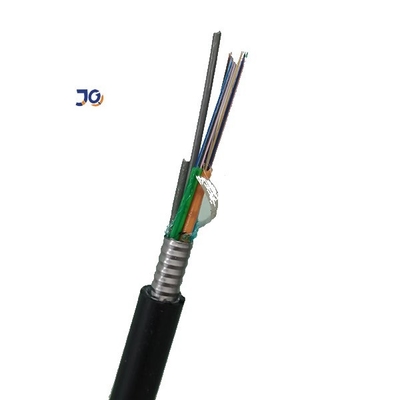 Câble à fibres optiques extérieur blindé aérien du noyau GYTS GYTA de /48 du mode unitaire 12/24