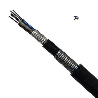 Double câble optique enterré direct GYTA53 GYTS53 de fibre du noyau G652D du PE 2-144 d'anti rongeur