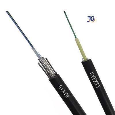 Câble optique unimodal blindé extérieur de fibre de fil d'acier du câble GYXTW de fibre