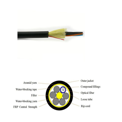Envergure extérieure des noyaux 120m du câble optique ADSS 24 de fibre de force de FRP
