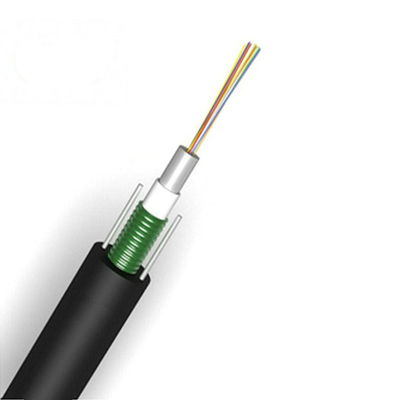 Câble optique aérien 2 4 6 8 10 12 blindés de fibre de GYXTW 24 noyaux 1km