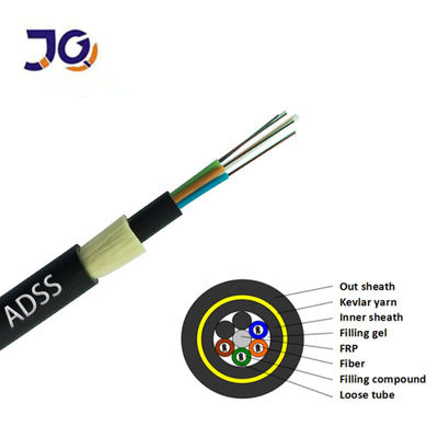ADSS 12 24 envergures 100m 200m Armid de 48 noyaux bavarde le câble optique extérieur de fibre