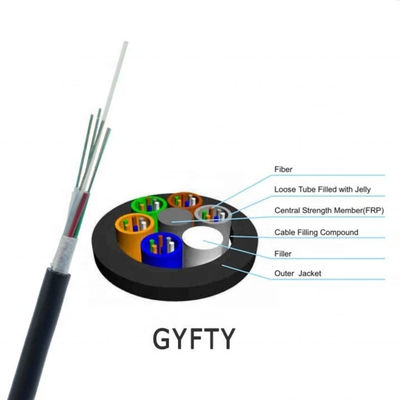Fabricant de câble à fibre optique de conduit aérien OEM GYFTY G652D 12 24 48 coeurs FRP