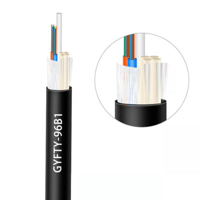 Réseau aérien ou de conduits extérieur IP68 GYFTY Cœurs en grande quantité 8 mm 9 mm 11 mm 14 mm 16 mm PE Jacket Cable à fibre optique