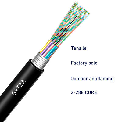 Cable à fibre optique extérieure G652D GYTZA à mode unique 4c 12c 36c 72c 96c