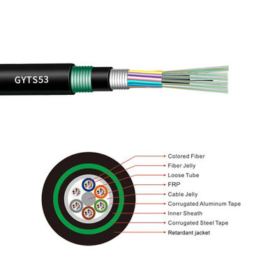 12 24 48 96 Cœur en mode unique G652d câble aérien à conduit extérieur en fibre optique GYTA53 GYTS53