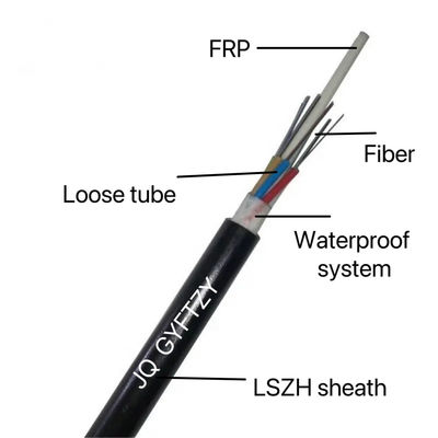 FRP Membre de résistance LSZH enveloppe câble à fibre optique GYFTZY câble à fibre optique extérieur en tube lâche en filets