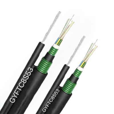 Cable à fibre optique en mode unique extérieur Figure 8 GYFTC8S53 Double ruban d'acier blindé Double gaine PE Cable à fibre optique