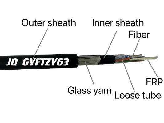 Résistant à la flamme résistant aux rats GYFTZY63 Cable optique en fibre optique directement enterré Fils de verre de haute qualité avec FRP
