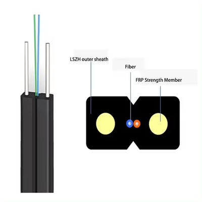 FTTH câble optique en fibre optique à l'intérieur 1 2 4 Cœur G652D LSZH GJXFH Télécommande de câble optique en fibre optique insensible