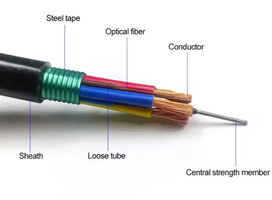 Cable photoélectrique hybride en fibre optique GDTS blindé avec ruban adhésif ondulé