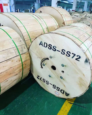 Cable aérien autoportant à 48 cœurs, entièrement diélectrique, ADSS, portée 100 m, portée 200 m