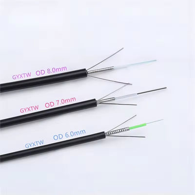 GYXTW blindé personnalisé 2 4 6 8 12 24 câble à fibre optique à mode unique 6 mm 7 mm 8 mm avec messager