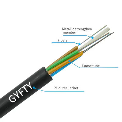 144 Cœur en mode unique G652D GYFTY Cable à fibre optique extérieur à conduit non métallique
