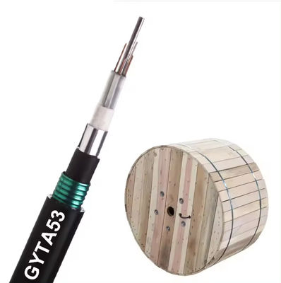Sous-sol imperméable à l'eau 72 câble à fibre optique double veste double blindé GYTA53