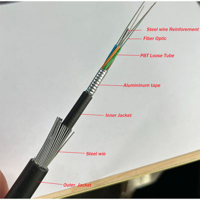 Câble à fibre optique à tube lâche blindé sous-marin GYTA33 GYFTY33 à 24 cœurs