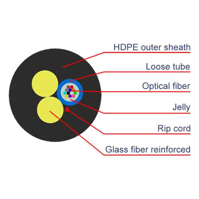 ASU câble à fibre optique ASU Span 80m 100m 200m 4 6 8 noyau 12 Hilos câble à fibre G652 câble
