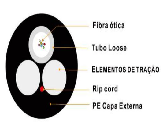 ASU câble à fibre optique ASU Span 80m 100m 200m 4 6 8 noyau 12 Hilos câble à fibre G652 câble