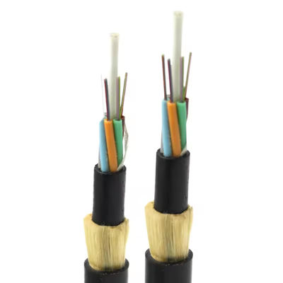 ADSS aérien G652D G657A1 G657A2 144 câbles à fibre optique extérieurs à mode unique avec fil d'aramide 100m 200m de portée