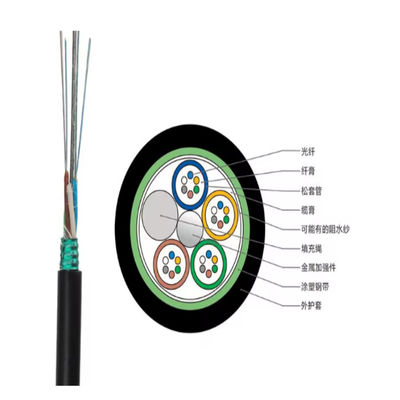GYTS 48 noyau mode unique multimode ruban d'acier résistant à l'humidité câble à fibre optique blindé 1 km