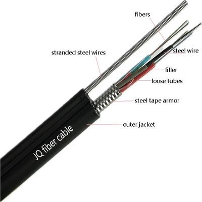 LSZH PE hors enveloppe aérienne câble blindé en fibre optique noir