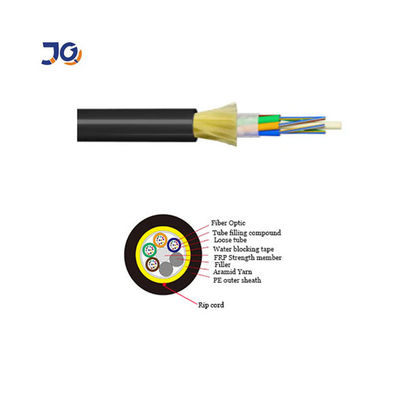 Chine fournisseur de câbles ADSS Single Jacket 48 Core Single ou Multi Mode FRP 1,5 mm 100m Longueur de portée Cable à fibre optique