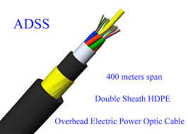 Cable optique à fibre optique aérienne à double veste ADSS Tout câble optique autoportant diélectrique