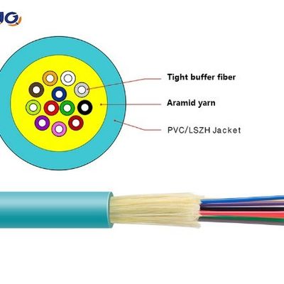 GJFJH GJFJV Câble à fibre optique à tampon serré de distribution intérieure Fil de Kevlar 4/12 cœurs