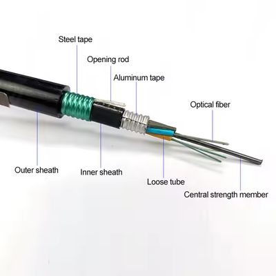 Câble à fibre optique GYTS53-96 cœurs blindé double extérieur en stock d'usine, double gaine G652D, expédié le jour même