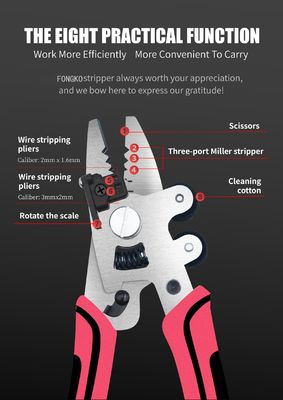 Pince à dénuder la fibre optique 9 en 1, pince à dénuder les câbles optiques