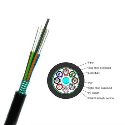 Câble à fibre optique blindé GYTS à 288 cœurs monomode pour enterrement direct extérieur