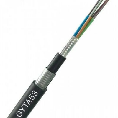 Câble à Fiber optique GYTA53 48 96 noyaux, Double aluminium lourd blindé, monomode, câble d'enterrement direct pour l'extérieur