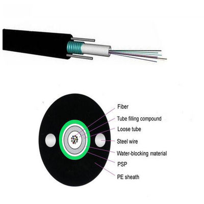 Câble à fibre optique blindé GYXTW 2-24 cœurs monomode pour usage extérieur
