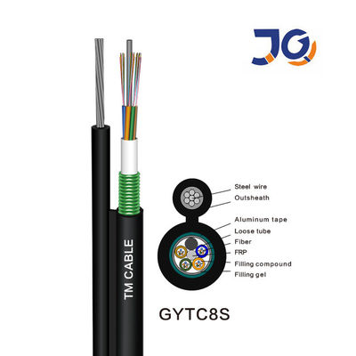 Jiqian aérien extérieur 48 noyau fig 8 câble à fibre optique auto-supportant figure blindé 8 câble à fibre optique GYTC8S