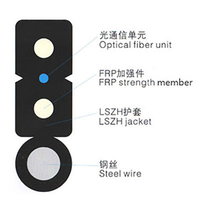 Câble d'interface extérieur de Ftth de fibre de Gjyxfch G657 G652D autosuffisant