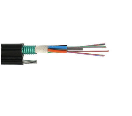16 câble optique GYXTC8S de fibre du schéma 8 de noyau avec le messager Wire Steel de 2mm