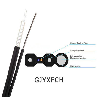 4 couleur optique du câble d'interface de fibre du noyau FTTH G657A2 enduite