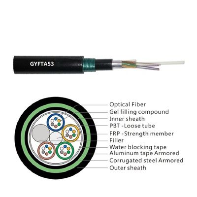 Tube lâche échoué blindé de câble optique de fibre de force de Frp de gaine de pe de 48 noyaux