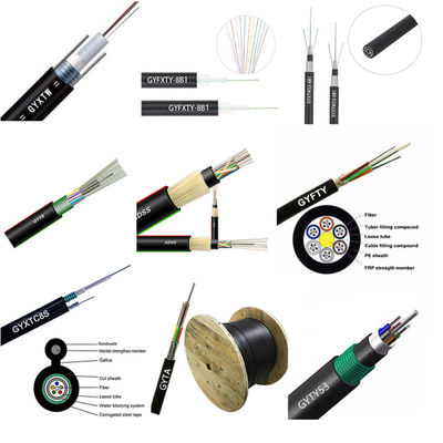 12 acier aérien d'application de câble du schéma 8 de fibre des noyaux GYTC8S blindé