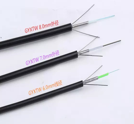 Câble optique simple blindé de fibre de noyau de la veste 12 de GYXTW G652D extérieur