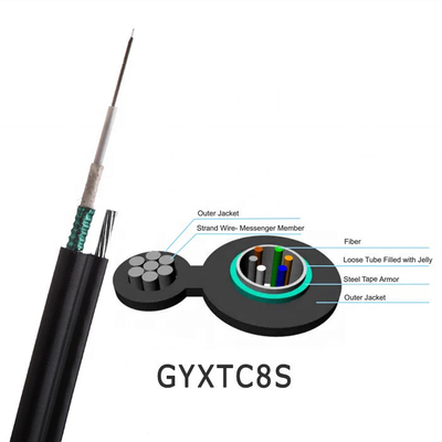 Câble optique électrique de fibre du schéma 8 de noyau de GYTC8S 96