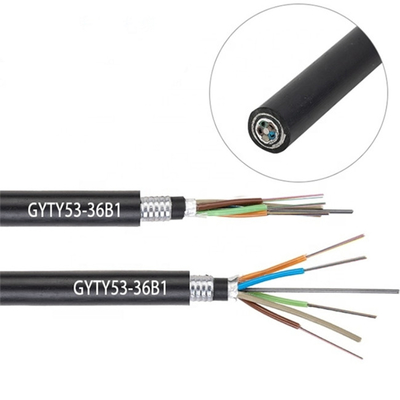 Noyau 12/24/48 aérien autosuffisant d'intérieur de câble optique de la fibre GYTA53