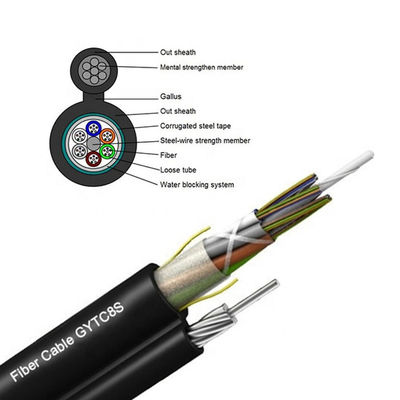 Messager extérieur Fiber Optic Cable gytc8s de 96/144 noyaux