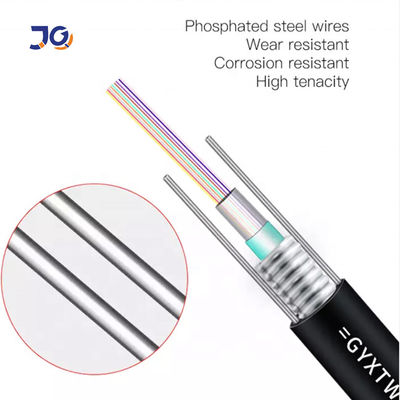 mode unitaire extérieur G652D 4 6 8 12 16 24 câbles à fibres optiques de fibre blindée de noyau avec le gyxtw optique de fibra de fil d'acier