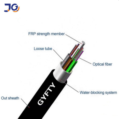 Câbles optiques aérien extérieur de fibre de 48 noyaux de GYFTY 24 avec le porteur central de FRP
