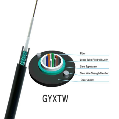 câble optique extérieur 4 de la fibre 1310nm 6 8 12 noyaux GYXTW