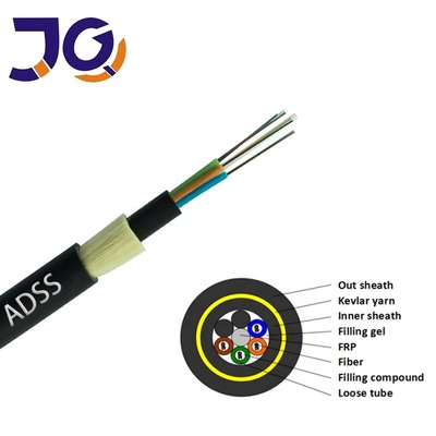 Envergure 100m 200m du câble ADSS de communication 300m 6 8 12 16 24 36 48 câbles optiques de fibre du noyau G652D 1km